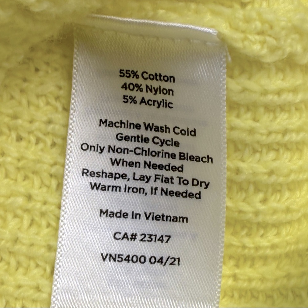 Talbots Chic Sporty Retro Yellow V-Neck Contrast Trim Sporty Sweater Wm's XS NWT - Picture 5 of 8